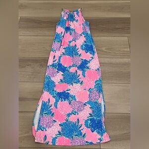 Lilly Pulitzer Women's Gold Chain Halter Neck Bingham Midi Dress Size XS